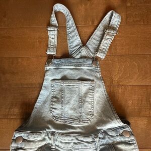 Distressed Light Blue Denim Overalls